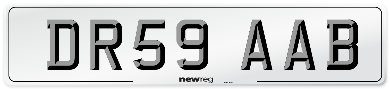 DR59 AAB Number Plate from New Reg